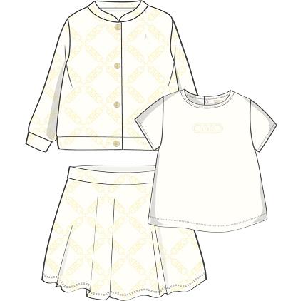 Кардиган, футболка и юбка