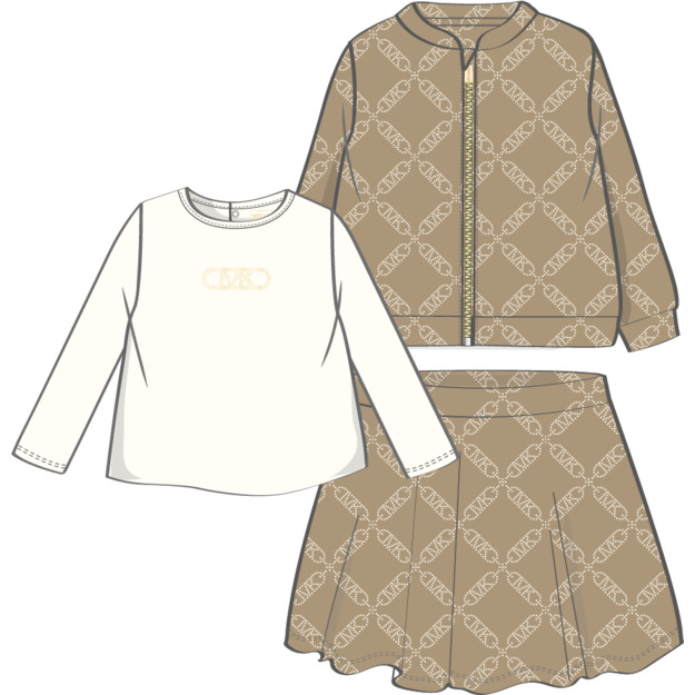 Кардиган, футболка, юбка