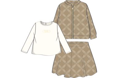 Кардиган, футболка, юбка