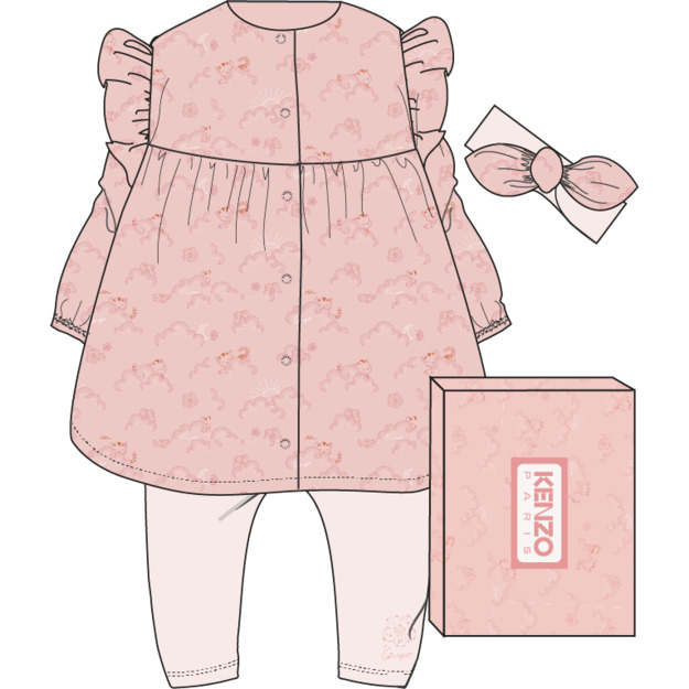 Платье, легинсы, повязка на голову в упаковке