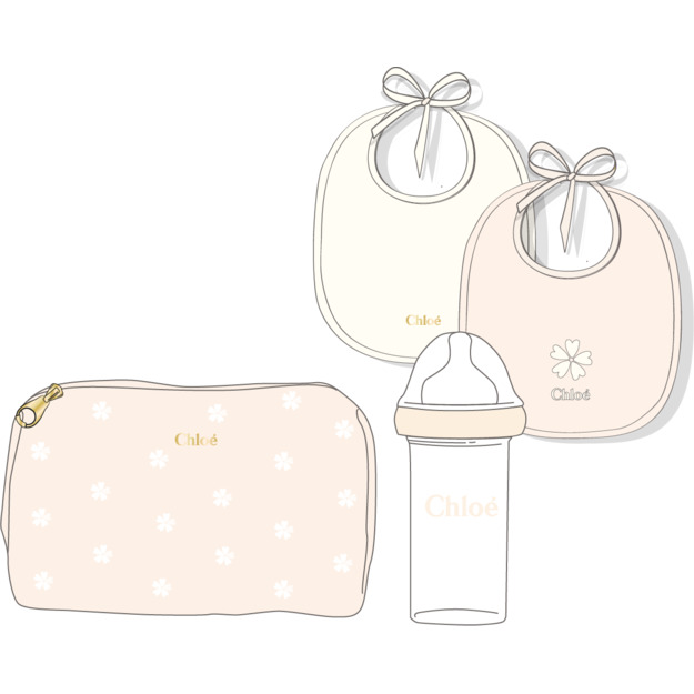 Бутылочка, слюнявчик 2шт. и косметичка