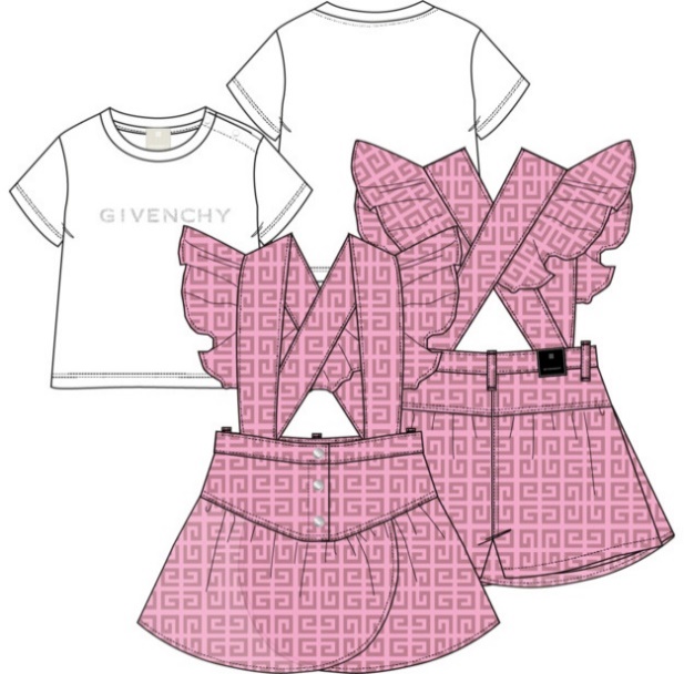 Юбка на лямках и футболка