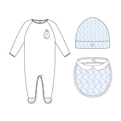 Комбинезон с шапкой и слюнявчиком