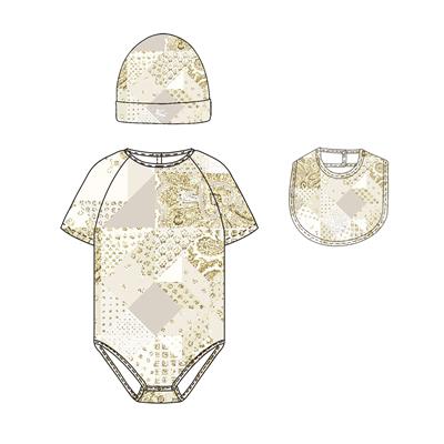 Боди с шапкой и слюнявчиком