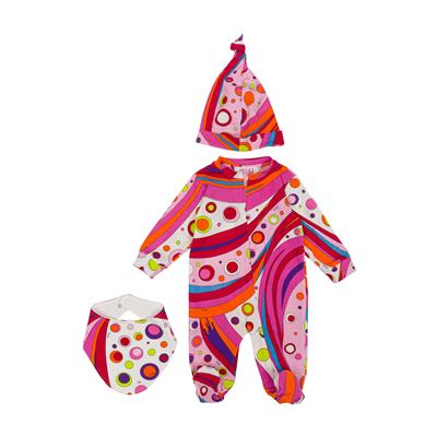 Комбинезон с шапкой и слюнявчиком