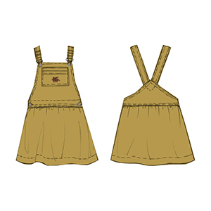 Юбка с нагрудником и лямками