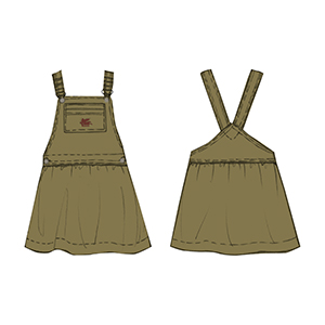 Юбка с нагрудником и лямками