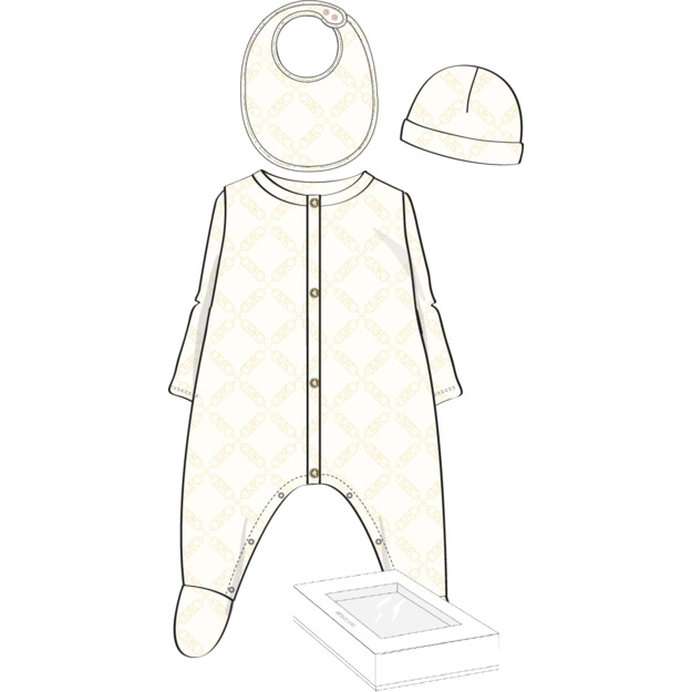 Пижама, шапка, слюнявчик в упаковке