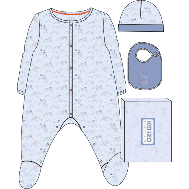 Пижама, шапка, слюнявчик в упаковке