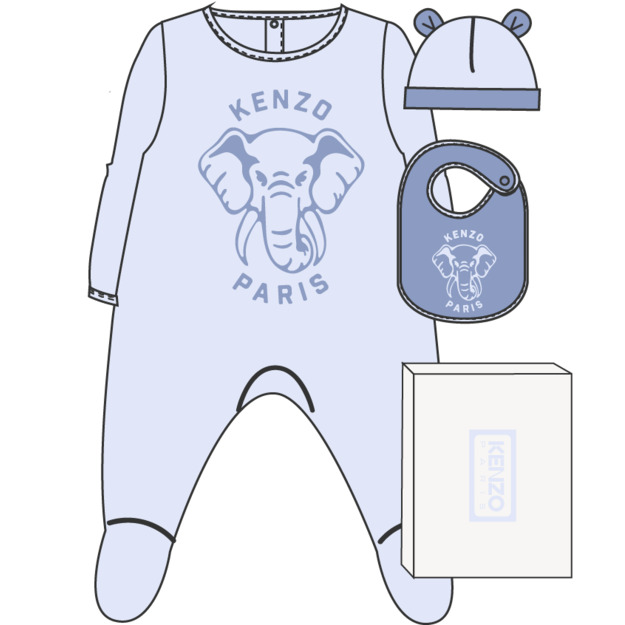 Пижама, шапка, слюнявчик в упаковке