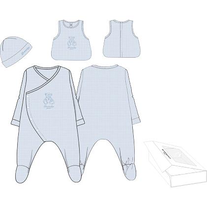 Комбинезон, шапка и слюнявчик