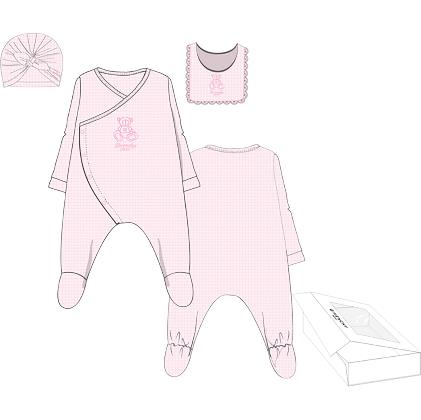 Комбинезон, шапка и слюнявчик