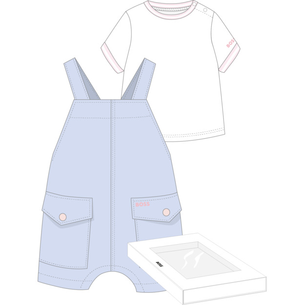 Комбинезон на лямках и футболка