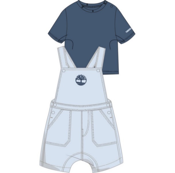 Комбинезон на лямках и футболка