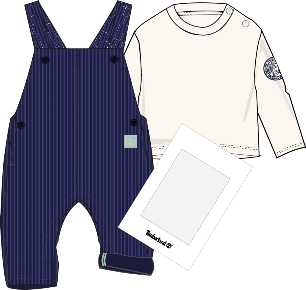 Комбинезон на лямках, футболка в упаковке