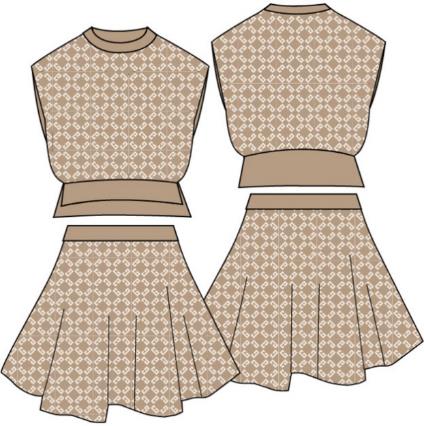 Жилет, юбка