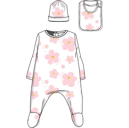 Комбинезон, шапка и слюнявчик