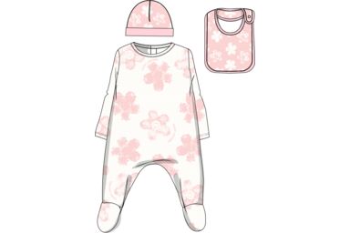 Пижама, шапка, слюнявчик в упаковке