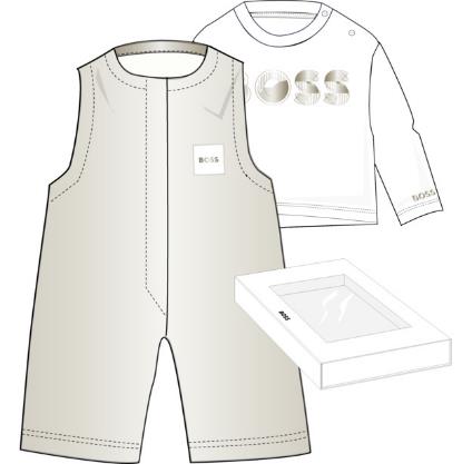 Комбинезон на лямках, футболка в упаковке