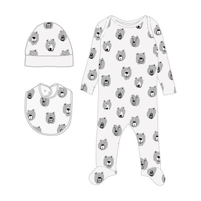 Комбинезон со слюнявчиком и шапкой